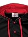 H2H Mens Slim Fit Hoodie Cotton Varsity Baseball Bomber Hooded BlackRed US M/Asia L (CMOJA099)