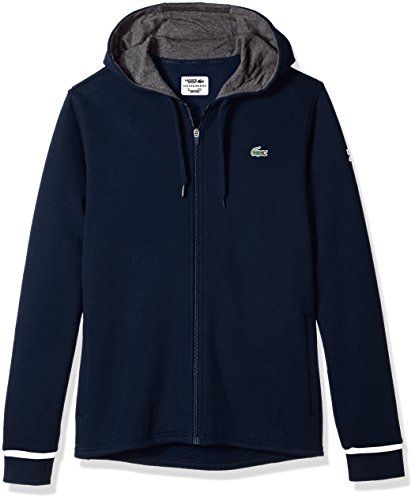 Lacoste Men's Sport Novak Hooded Sweatshirt, Navy Blue/White