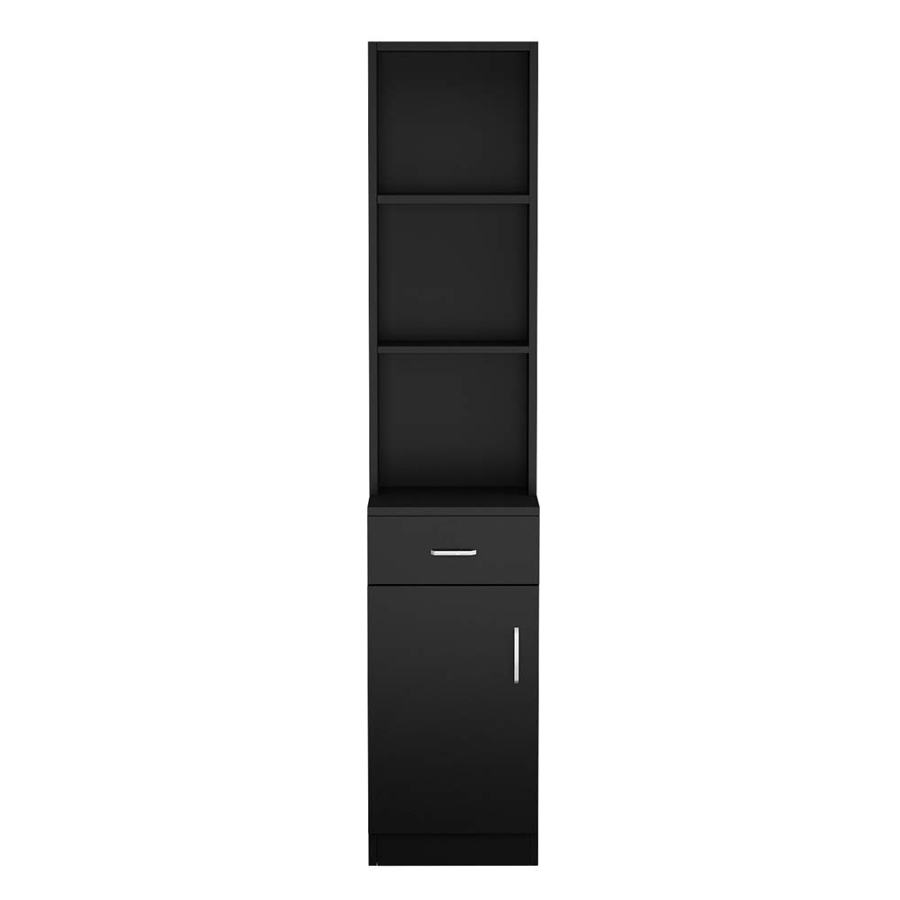 Henf Barber Stations Hair Styling Cabinet Barber Drawer Organizer Hair Salon Storage Cabinet Beauty Salon Spa Equipment with 1 Drawer 1 Door 3 Shelves (Black): Beauty