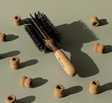 Regincos 20529 Cork Grip Hair Brush 16 Rows 29/80mm Brown Wild Boar Nylon view 2