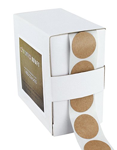 1" brown kraft paper dot labels | 1,000 round stic…