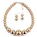 Faux Big Brown Pearl Choker Necklace With Earrings Set