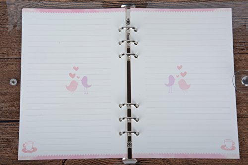 Funcoo 90 Sheets Planner Filler Paper Refills Inserts Pages A5 Size Loose Leaf Paper for 6-Holes Binder, Journal, Dairy, Planner, Notebook (Lined)