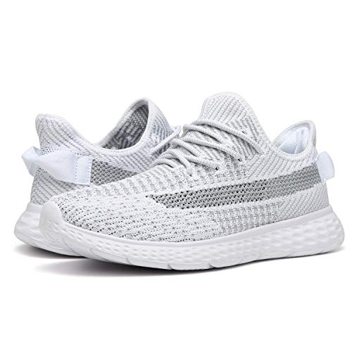 Men's Walking Shoes Casual Sneakers - Athletic Running Non-Slip Lightweight Outdoor Fashion Sneaker MS1936-Grey-US10