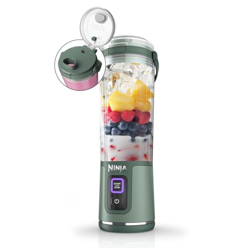 Ninja Blast Tragbarer Mixer / Blender / Smoothie Maker, 530ml Becher, Auslaufsicherer Deckel, Leistungsstarker Mini Standmixer, Kabellos & Wiederaufla