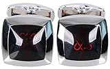 Simplicity Men's Classic Ornate Wedding Shirt Cufflinks, Dark Fringe Black