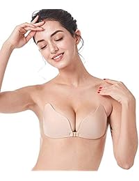 Sujetador invisible sin tirantes, sin tirantes, de silicona, autoadhesivo, transpirable, transpirable, reutilizable, disponible en beige y negro