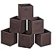 MaidMAX Cloth Storage Bin with Dual Handles for Home Closet Nursery Drawers Organizer, Foldable, Dark Brown, 10.5×10.5×11″, Set of 6