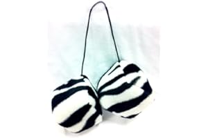 Unique Imports Black & White Zebra Fuzzy Dice one Pair