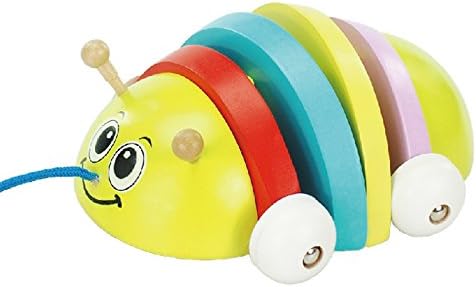 KidzZings Wooden Beetle Pull Toy For Toddlers