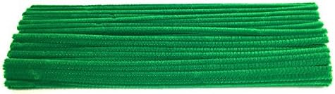 Pinwheel Crafts Chenille Stems, Pipe Cleaners, Kelly Green, 6mm x 12 inches, velvet soft (100 Stems)