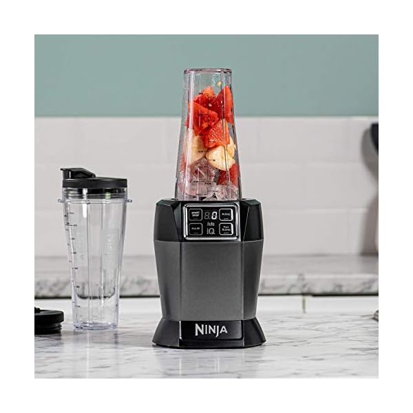 Ninja Blender with Auto-iQ [BN495UK] 1000 W, 2 x 700 ml Cups, Black/Silver