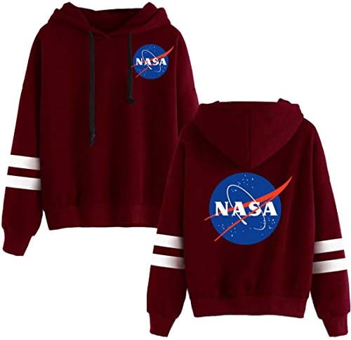 EmilyLe Ladies Striped Sweatshirt Classic Insignia Sweaters NASA Space Shuttle Pullover