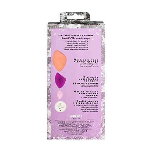 Real Techniques Miracle Makeup Blender Beauty Sponge Set with Makeup
