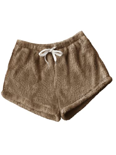 SweatyRocks Women's Casual Fuzzy Pajama Shorts Fleece Lounge… at Amazon