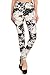 Leggings Depot NEW High Waist Popular Print Women's Leggings Pants Style Batch4 (Black Floral)