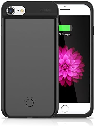 iPhone 8 / 7 / 6 / 6S Battery Case,Emishine Ultra Thin Rechargeable Charging Case for iPhone 8 / 7 / 6 / 6S (4.7") Case Battery with 3000mAh / Extend Battery Juice Pack (Black-4.7")