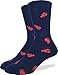 Good Luck Sock Men's Lobsters & Crabs Crew Socks,Large (Shoe size 7-12),Blue