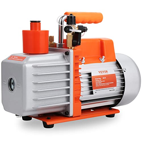 VEVOR 7 CFM Dual Stage HVAC Vacuum Pump, 1/2 HP Rotary Vane Vacuum Pump