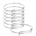 Sromay 8 Pieces Stainless Steel Wire Blank Bangle Bracelet Expandable Charm Bracelet Double Loops Style for DIY Jewelry Making, 2.6 Inch