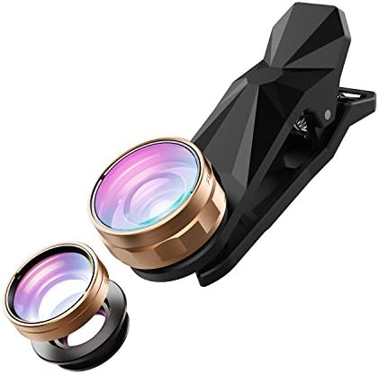 SEHOO Cell Phone Lens, 3 in 1 Clip-On iPhone Lens Kit, 180 Degree Supreme Fisheye, 0.67X Wide Angle Lenses with 10X Macro Lens for Samsung Android Smartphones iPhone