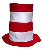 Adult Size Felt Hat White/red Stripes Fits Most Adults Lite Ships Folded