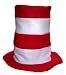 Adult Size Felt Hat White/red Stripes Fits Most Adults Lite Ships Folded