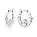BFF Love Lightweight Heart Celtic Irish Friendship Claddagh Hoop Earrings For Women Teen .925 Sterling Silver .75 Inch Diameter