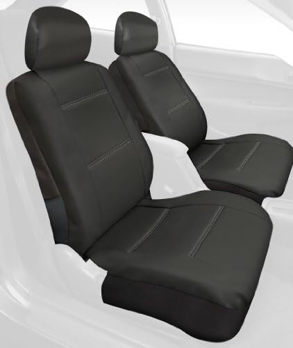 Saddleman Front Bench Custom Made Seat Cover - Leatherette Fabric (Black)