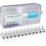 Mofeez Bus Bar Power Distribution Block - 3x1/4" Posts, 10x#8 Screw Terminals (Red & Black Pair)