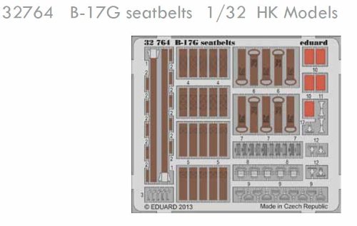 1:32 Eduard Photoetch B-17g Seatbelts (hk Models).