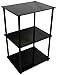 Convenience Concepts Designs2Go Midnight Classic 3-Tier Glass Square End/Lamp Table, Black Glass