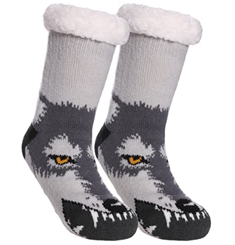 Shark Socks SDBING Kids Animal Paw Slipper Socks Non-Slip Fuzzy