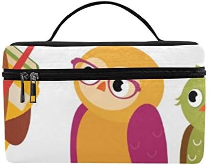 Stock Vector Cartoon Illustration Owl Teacher Pattern Lunch Box Tote Bag Lunch Holder Insulated Lunch Cooler Bag For Women/men/picnic/boating/beach/fishing/school/work