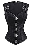 Charmian Women's Gothic Steampunk Brocade Steel Boned Waist Cincher Corset Vest