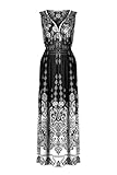 G2 Chic Women's Bohemian Summer Smocked Jersey Maxi Dress