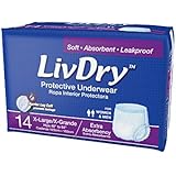 LivDry Adult Diapers | XL Protective Incontinence Underwear | Super Absorbent 56 Count | Regular/Daytime