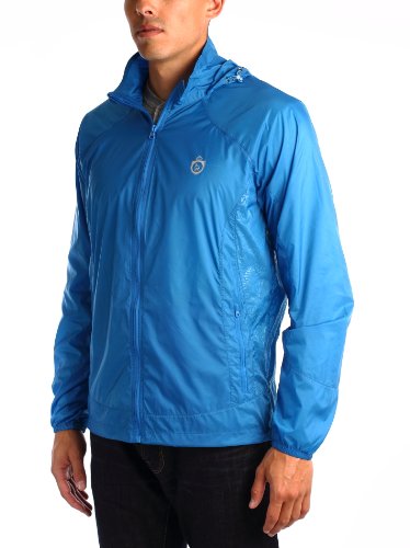 Noble Mount Men's Active Air-Weight Windbreaker Packable Jacket - Blue - Medium - Thumbnail 2