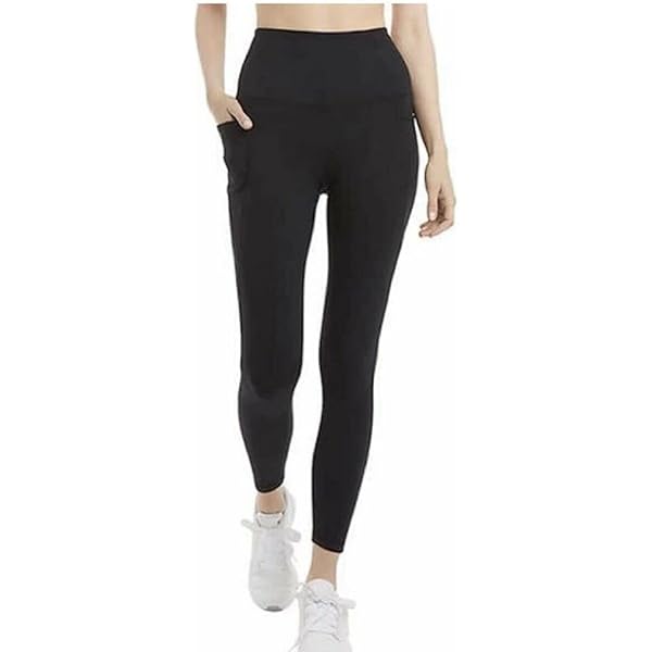DANSKIN　TOP LサイズLEGGINGSDC221140-TG Mサイズ Danskin Women's Performance Legging with Side Pockets, Black Salt
