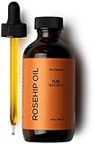 4oz Organic Rosehip Oil - BIG 4 OUNCE! - 100% Pure & Certified Organic Cold Pressed - SEE RESULTS OR YOUR MONEY-BACK - Heals Dry Skin, Fine Lines, Acne Scars, Eczema, Psoriasis, Sun Damage & More!