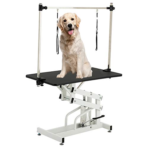 SUNCOO 43 Inch Hydraulic Pet Dog Grooming Table Upgraded Professional