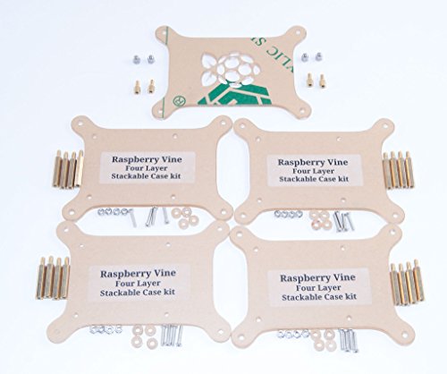 Raspberry-Pi-3-Four-4-Layer-Complete-Stackable-Dog-Bone-Case-Clear-Stack-Enclosure-Fits-Pi-3-2-3B-2B-B-A-B-A-by-Raspberry-Vine