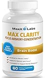 Max Clarity Brain Supplement ★Fights Brain Fog and Memory Loss ★Helpful for a Sharp Mind and Clear Focus - One of the Best Brain Food and Brain Health Supplements - Gluten Free - 60 Capsules