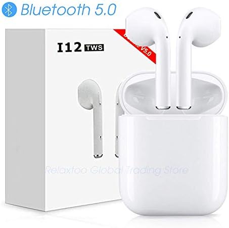 i12 TWS Bluetooth Earphone Wireless Earphones Touch Control Earbuds 3D Surround Sound & Charging case for iPhone Android Phone
