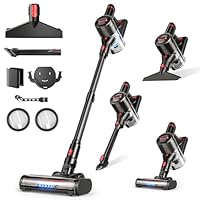 Zyxrona Cordless Vacuum Cleaner, 450W/40Kpa Stick Vacuum with Powerful Suction, 50Min Vacuum Cleaner for Home, Anti-tangle and 1L Dust Cup, 8 in 1 Lightweight Vacuum for Hardwood Floor Carpet Pet Hair