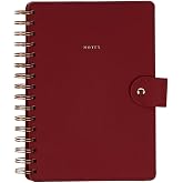 Citrine Planner Twin-Loop Notebook, Small Size, Burgundy | Dot-lined pages, 60 sheets, includes 1 plastic bookmark, 6.4" x 8.45"