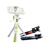 BENRO Handheld Tripod 3 in 1 Self-Portrait Monopod Phone Selfie Stick Bluetooth Remote Shutter Compatible for Smartphone (White)