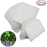 JPSOR 200Pcs Biodegradable Non-woven Nursery Bags Plant Grow Bags Fabric Seedling Pots