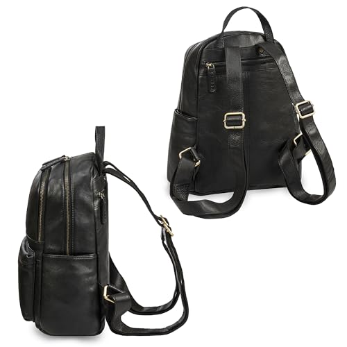 STILORD 'Berry' Women's Genuine Leather Fashion Small Shoulder Bag Soft Leather Travel Backpack for Travel, Shopping, Office, 13 Inches