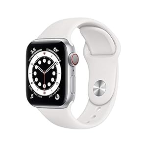 Apple Watch Series 6 (GPS + Cellular, 40 mm) Aluminiumgehäuse Silber, Sportarmband Weiß